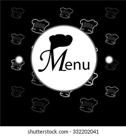 Colored menu design with text and elements