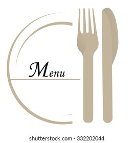 Colored menu design with text and elements