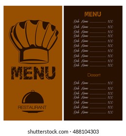 Colored menu design with text and elements, Vector illustration