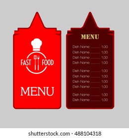 Colored menu design with text and elements, Vector illustration