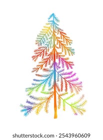 Colored Merry Christmas Text, Merry Christmas Background vector, Christmas greeting Card, hand drawing. Not AI, Vector illustrations
