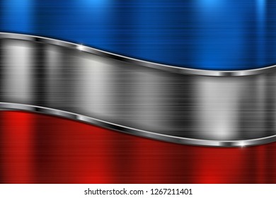 Colored metal background. 3d shiny stripes. Vector illustration