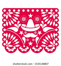 Colored mexican ornament. Floral pattern - Vector illustration