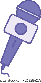 Colored Mic Icon. Vector Illustration. Device That Converts Sound Waves into Electrical Signal. Microphone, Gadget, Technology. Device Concept