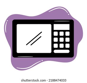 diseño de microondas de color sobre blanco