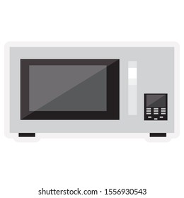 Colored microwave icon over a white background - Vector illustration
