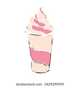 Colored milk shake retro sketch Vector illustration