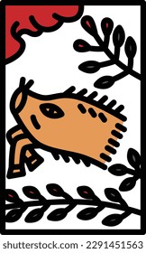 Colored Mini Hanafuda Moon Moon Hagi Boar July Hagi and Boar