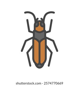 Colored mini insect single item icon, Lagomorph beetle