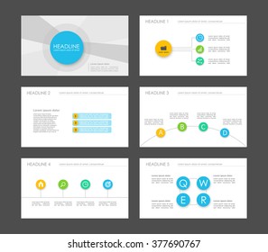 Colored minimalist infographics, flyer, presentation, template, web, marketing. Flat design set.