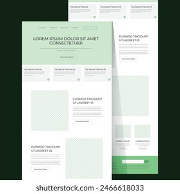 Colored minimalist style Email Marketing landing page website design template