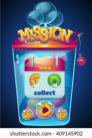 Colored mission collect window for web site or app graphics and design.  For newspapers, magazines, web design, websites, printing