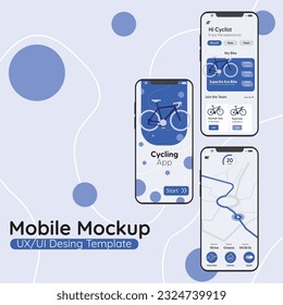 Colored mobile app mockup templates Vector