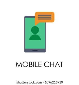colored mobile chat illustration. Element of marketing and business flat for mobile concept and web apps. Isolated mobile chat flat can be used for web and mobile on white background