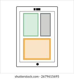 Icono coloreado del Vector de la tableta del teléfono móvil
