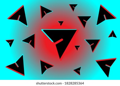 Colored modern background in the style of the social network. Digital background. Abstract seamless pattern with neon message