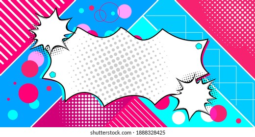 Farbiger, moderner Hintergrund im Stil des sozialen Netzwerks. Digitaler Hintergrund. Stream Cover. Konzept der sozialen Medien. Pop Art Stil. Vektorgrafik. EPS10