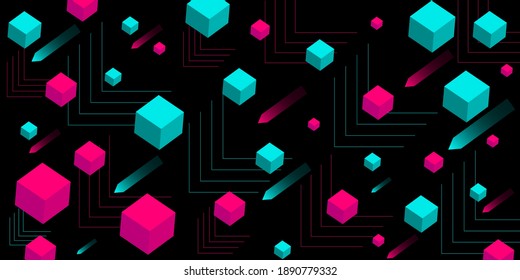 Colored modern background in the style of the social network. Digital background. Stream cover. Social media concept. Vector illustration. EPS10