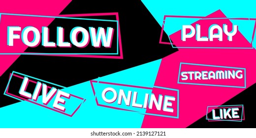 Colored modern background in the style of the social network. Digital background. Stream cover. Social media concept. Vector illustration. EPS10