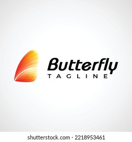 Colored modern butterfly logo template