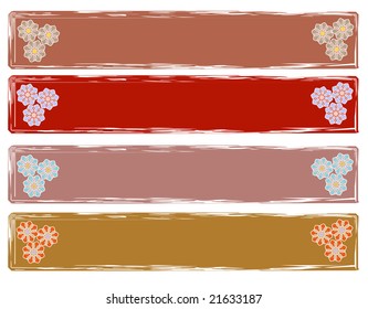 Colored modern flower banners