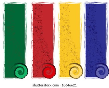 Colored modern grunge banners