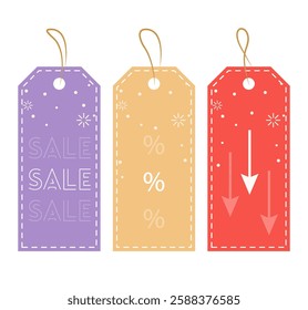 Colored modern minimal price tag template. All layered and grouped. Vector.