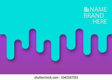 Colored modern rounded background poster. Round corners sweet summer poster. Liquid banner 3D geometric style. Motion composi cover mock up. Template paper origami vector.