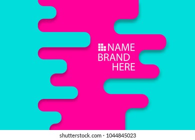 Colored modern rounded background poster. Round corners sweet summer poster. Liquid banner 3D geometric style. Motion composi cover mock up. Template paper origami vector.