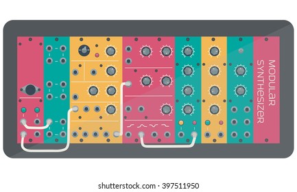 The colored modular synthesizer-analog synthesizer