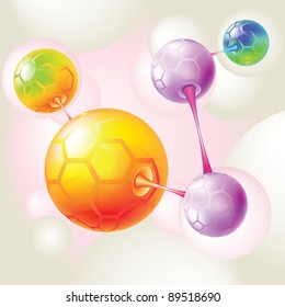 colored molecules and atoms