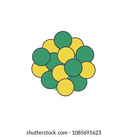 colored molecules icon. Element of science and laboratory for mobile concept and web apps. Detailed molecules icon can be used for web and mobile. Premium icon on white background