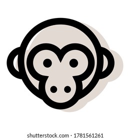 Colored Monkey head icon vector in cartoon design. Concept for animal. Eps10 vector illustration.