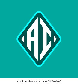 Colored monogram logo curved oval shape initial letter ai logo vector