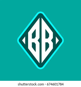 Colored monogram logo curved oval shape initial letter bb logo vector