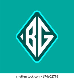 Colored monogram logo curved oval shape initial letter bg logo vector