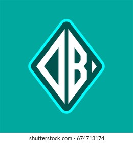 Colored monogram logo curved oval shape initial letter db logo vector