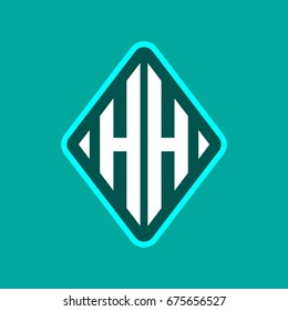 Colored monogram logo curved oval shape initial letter hh logo vector