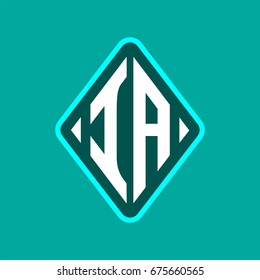 Colored monogram logo curved oval shape initial letter ia logo vector