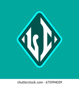 Colored monogram logo curved oval shape initial letter li logo vector