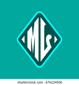 Colored monogram logo curved oval shape initial letter ml logo vector