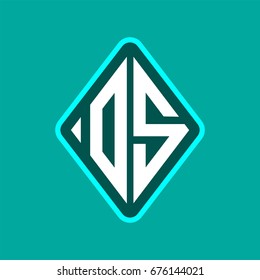 Colored monogram logo curved oval shape initial letter os logo vector
