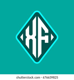 Colored monogram logo curved oval shape initial letter xf logo vector