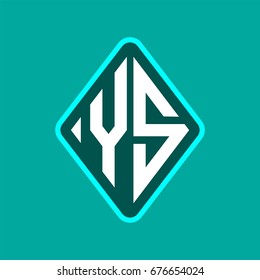 Colored monogram logo curved oval shape initial letter ys logo vector