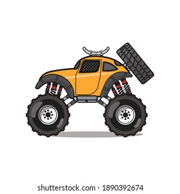 colored monster truck vector collection 