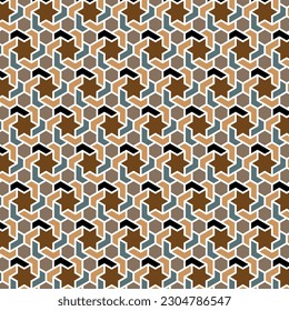 Colored Moroccan motif Arabic Geometric Pattern background use for print and design