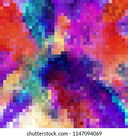 Colored mosaic. Abstract background with squares, pixel, cells. Bright style for your cover design.