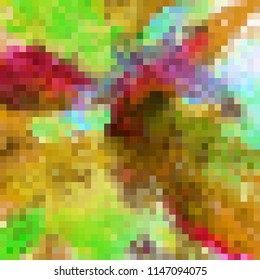 Colored mosaic. Abstract background with squares, pixel, cells. Bright style for your cover design.