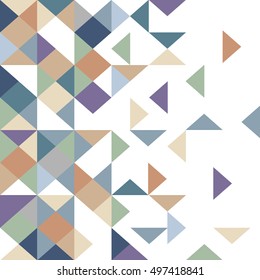 Colored mosaic background in retro tones. Trendy wallpaper. Vector illustration