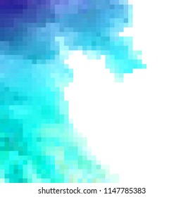 Colored mosaic. Dust explosion in mosaic effect. Colored pixel. Colored wave. Bright element for your design.